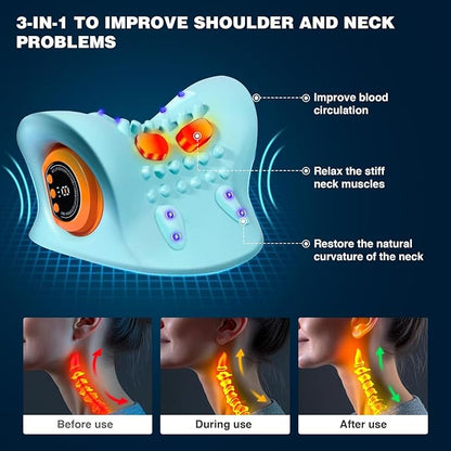 EMS Neck Massager with Heat – Electric Pulse Therapy for Neck & Shoulder Pain Relief
